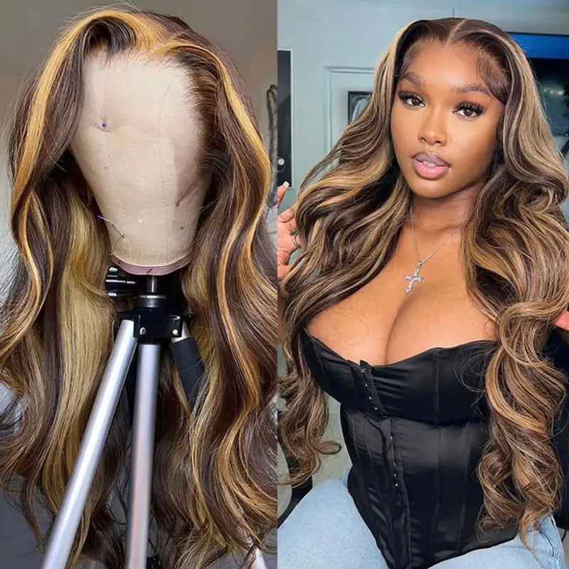 Virgin Hair HD Lace Highlights Body Wave Wig