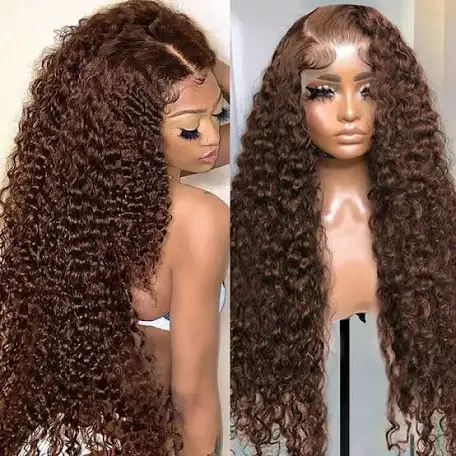 Virgin Hair HD Lace Chocolate Brown Deep Curly Wig